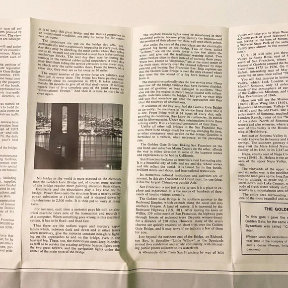 Vintage Golden Gate Bridge Brochure and Map Collectible Travel Souvenirs - Picture 11 of 12